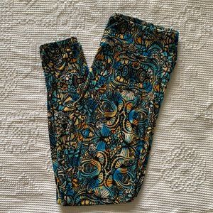 lularoe | blue & orange butterfly TC leggings